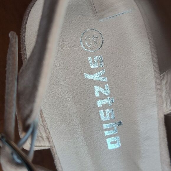 Women's Platform Heels Ankle Strap Sandals Peep Toe Suede Wedges 8.5 - Picture 12 of 15